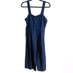 Billabong Navy Button-Front Jumpsuit